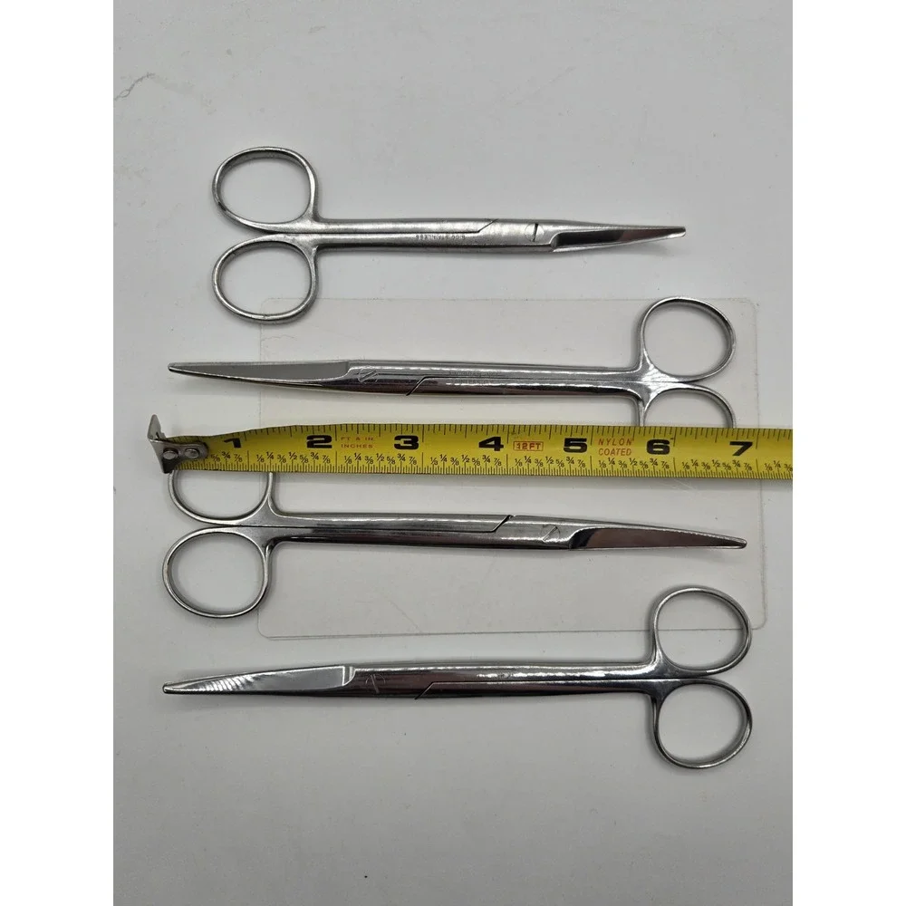 Michigan Sico Stainless Steel Lot Of‎ 4 Pairs Surgical Scissors Assorted Sizes
